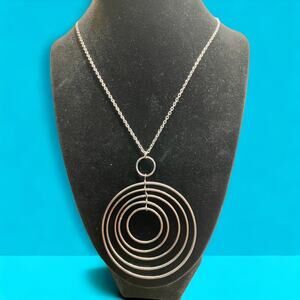 Descending Circles Silver-Tone 70s Style 35" Necklace!